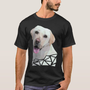 Camiseta retrato colorido de polígono del labrador retrieve