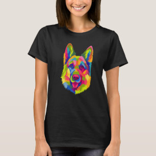 Camiseta Retrato colorido pop de pastor alemán dueño de Gsd