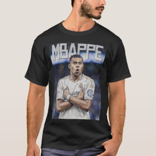 Camiseta Retrato con garabatos artísticos de Kylian Mbappe