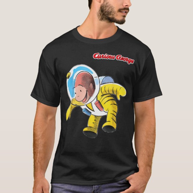 Camiseta Retrato curioso de George Happy Astronaut (Anverso)