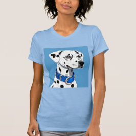 Camiseta Retrato Dalmático De Perro Con Collar Azul