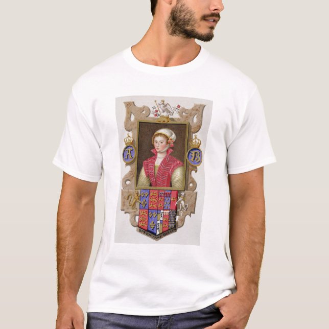 Camiseta Retrato de 1507-36) 2das reinas de Ana Bolena (de (Anverso)