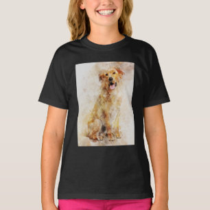 Camiseta Retrato de acuarela de perro recuperador de labrad