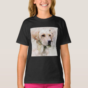 Camiseta Retrato de acuarela de perro recuperador de labrad