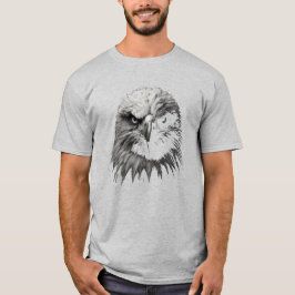 Camiseta Retrato de águila en blanco y negro