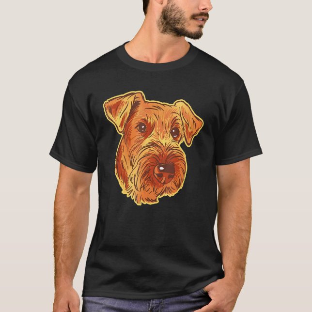 Camiseta Retrato de Airedale Terrier Dog Mascota (Anverso)