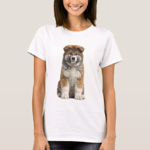 Camiseta Retrato de Akita Inu Japonés Esponjoso Cachorro Mu