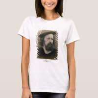 Retrato de Alfred, Lord Tennyson (1809-92) (b/w p