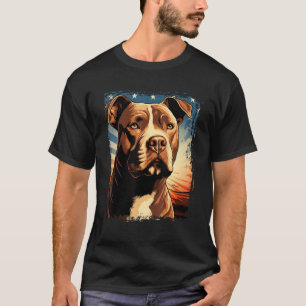 Camiseta retrato de American Pitbull Terrier USA Pop Art pa