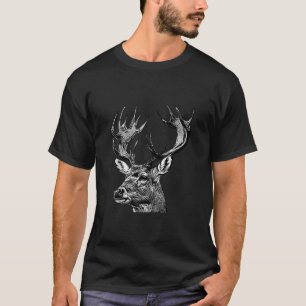 Camiseta Retrato de animales de la selva de ciervos Motif H