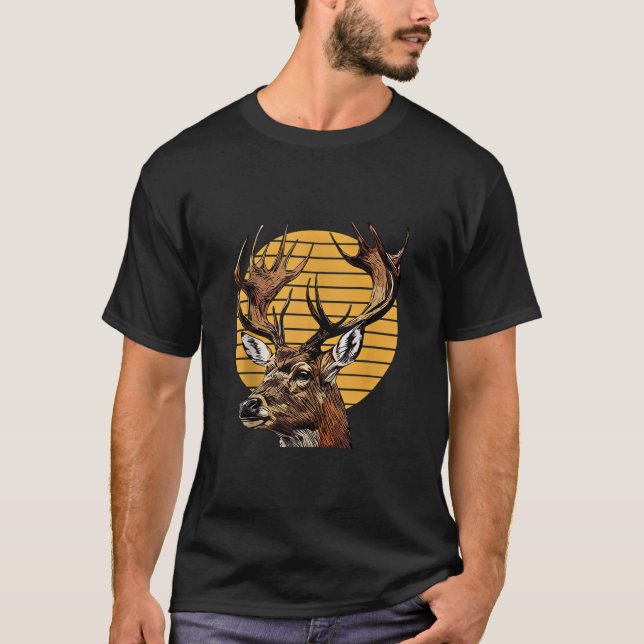 Camiseta Retrato de animales de la selva de ciervos Motif H (Anverso)