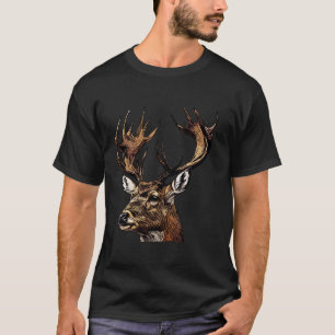 Camiseta Retrato de animales de la selva de ciervos Motif H