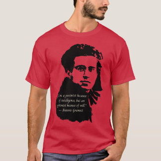 Camiseta Retrato de Antonio Gramsci y citarlo como pesimist