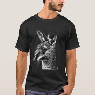 Camiseta Retrato de arte de animal de canguro australiano W