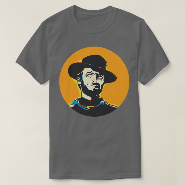 Camiseta Retrato de arte de Clint Eastwood (Diseño del anverso)