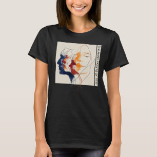 Camiseta Retrato de arte de línea de caras superpuestas min