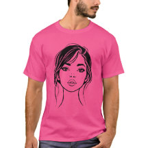 Retrato de arte de línea de rostro femenino minima