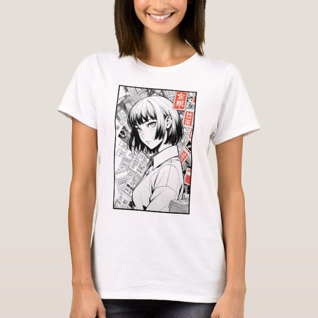 Camiseta Retrato de arte de Manga (Anverso)