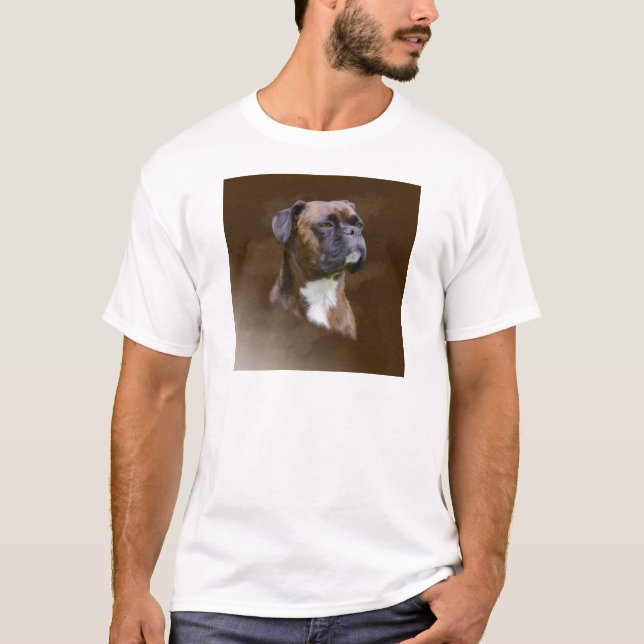 Camiseta Retrato de arte de pintura con aceite de perro de  (Anverso)