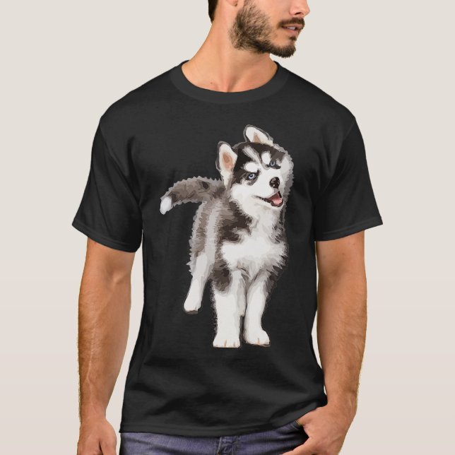 Camiseta Retrato de arte gráfico Casual Pomsky Hombres Muje (Anverso)