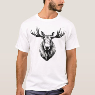 Camiseta Retrato de arte gráfico con vectores de alce