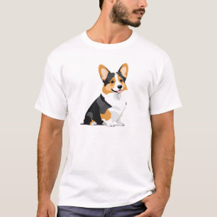 Camiseta Retrato de arte gráfico de vectores Corgi Espíritu
