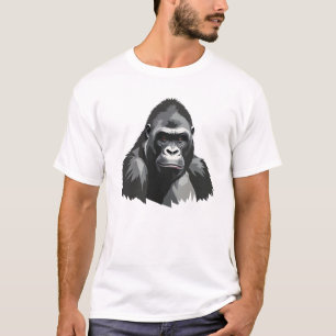 Camiseta Retrato de arte gráfico de vectores de gorila Espí