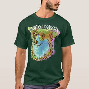 Camiseta Retrato de arte pop colorido Corgi Dog Dad Fath