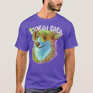 Camiseta Retrato de arte pop colorido Corgi Dog Dad Fathe