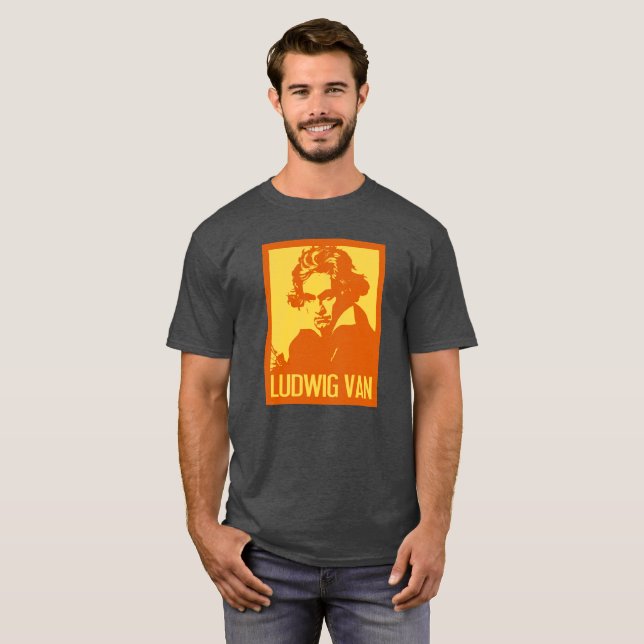 Camiseta Retrato de arte pop de Ludwig Van Beethoven (Anverso completo)
