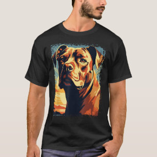 Camiseta Retrato de arte pop norteamericano Pitbull Terrier