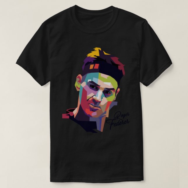 Camiseta Retrato de Arte Pop Roger Federer _ (Diseño del anverso)