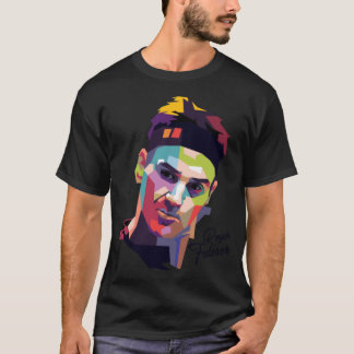 Camiseta Retrato de Arte Pop Roger Federer _