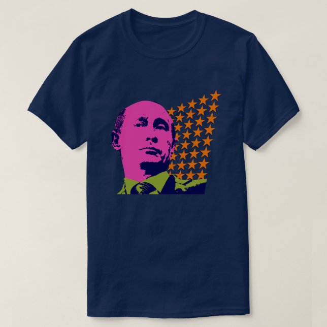 Camiseta Retrato de arte pop rosado de Putin (Diseño del anverso)