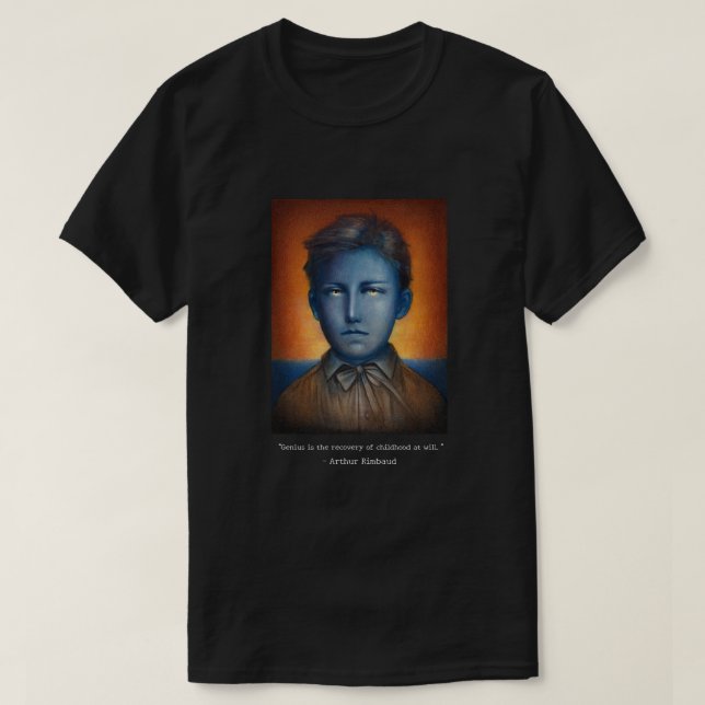 Camiseta Retrato de Arthur Rimbaud con cita (Diseño del anverso)