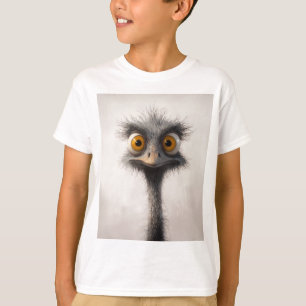 Camiseta Retrato de avestruz de dibujos animados con ojos a