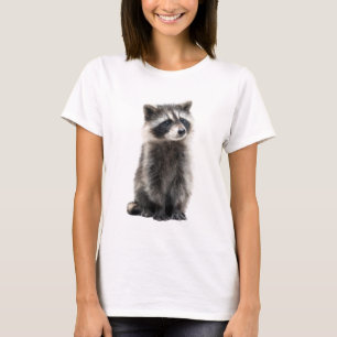 Camiseta Retrato de bandido mapache lindo y esponjoso para 