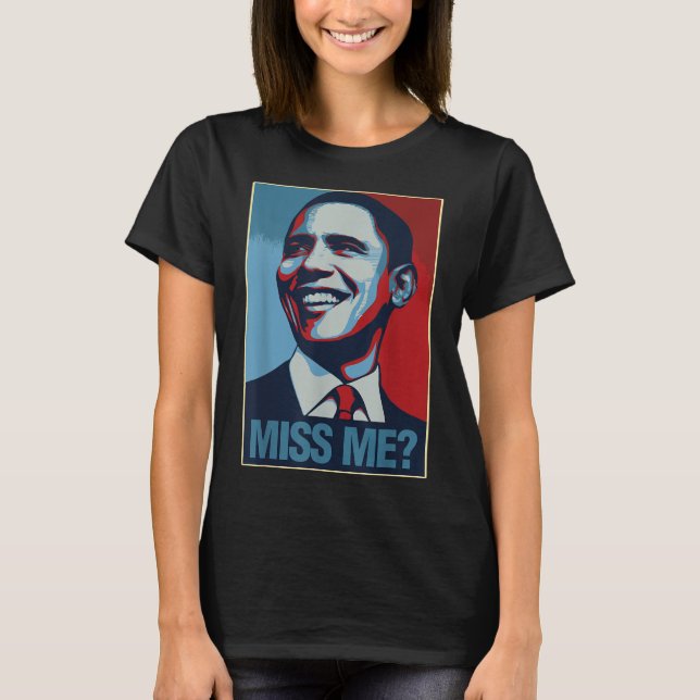 Camiseta Retrato de Barack Obama me extraña cita a demócrat (Anverso)