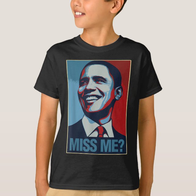 Camiseta Retrato de Barack Obama me extraña cita a demócrat (Anverso)
