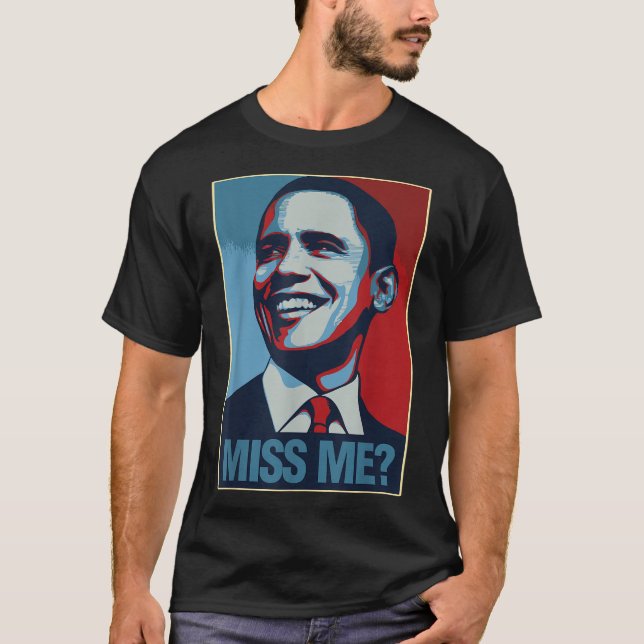 Camiseta Retrato de Barack Obama me extraña cita a demócrat (Anverso)