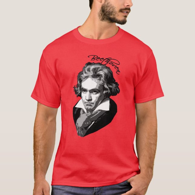 Camiseta Retrato de Beethoven en las camisetas, tazas, (Anverso)