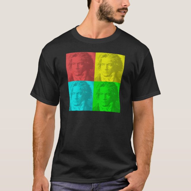 Camiseta Retrato De Beethoven En Plazas (Anverso)