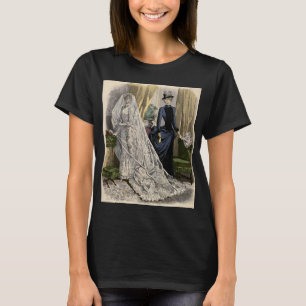 Camiseta Retrato de boda vintage de novia victoriana