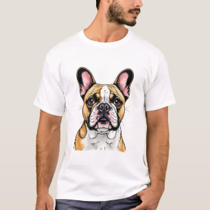 Camiseta Retrato de Bulldog Francés Colorido
