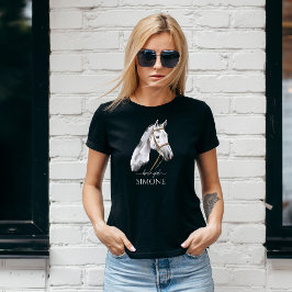 Camiseta Retrato de caballo blanco appaloosa vaquera ecuest