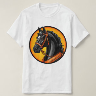 Camiseta Retrato de caballo negro elegante