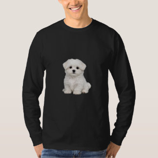 Camiseta Retrato de cachorro blanco esponjoso maltés Amante
