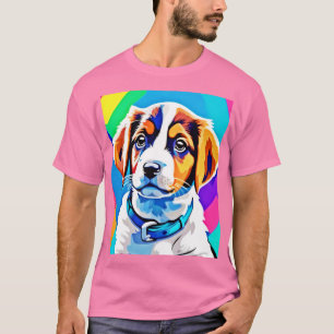 Camiseta Retrato de cachorro: Colorido