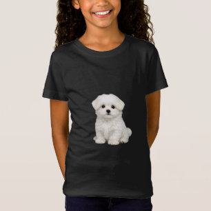Camiseta Retrato de cachorro de maltes blanco esponjoso Ama