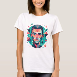 Camiseta Retrato de Cara Geométrico